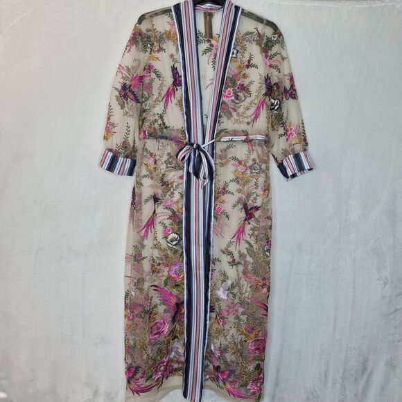 Aratta Jade Embroidered Mesh Duster Size XS - Picture 4 of 16